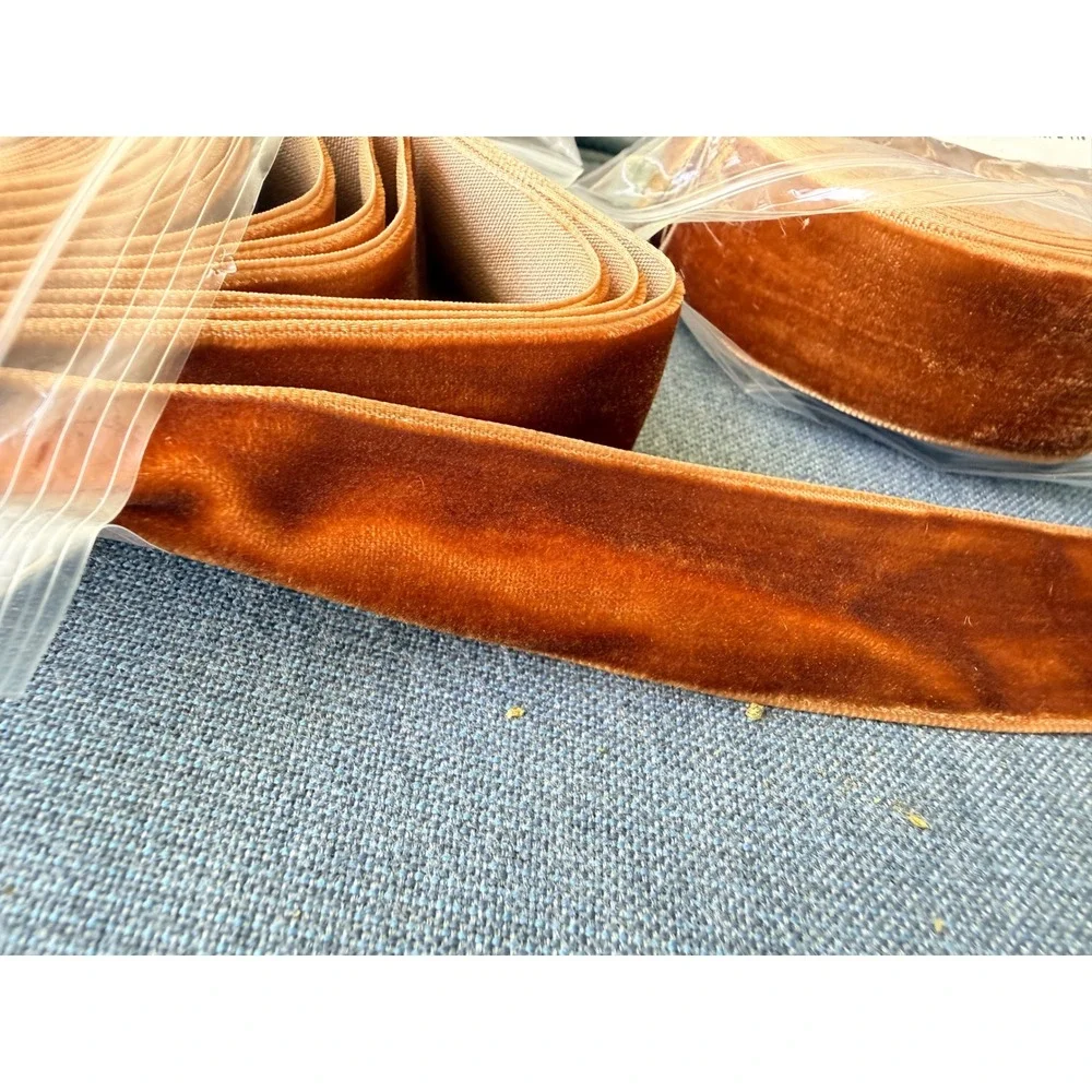 Yoogcorett‎ Velvet Ribbon 3 Rolls 15 Yards Copper 1